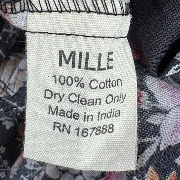 Mille Astrid Tassel Midi Dress Size M Bloomsbury Floral Long Sleeve Pockets - Picture 9 of 15